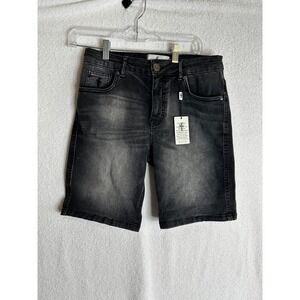 Father Sons Mens Black Washed Denim Shorts Size 32 Slim Fit FSH139 NWT